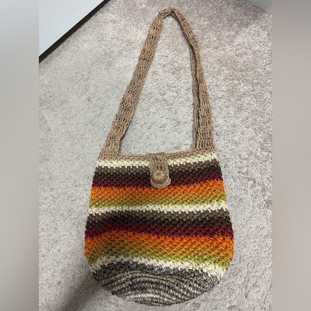 Handmade Striped Woven Shoulder Bag - Multicolor from Costa Rica